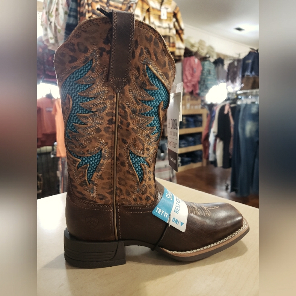 Ariat Women's Pinto VentTEK 360 Yukon Brown with Gilded Leopard Print